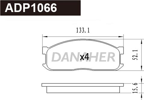Danaher ADP1066 - Гальмівні колодки, дискові гальма autozip.com.ua