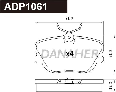 Danaher ADP1061 - Гальмівні колодки, дискові гальма autozip.com.ua