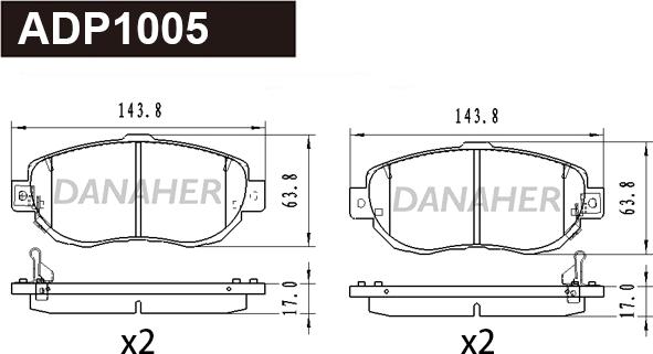 Danaher ADP1005 - Гальмівні колодки, дискові гальма autozip.com.ua