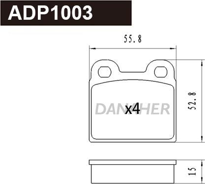 Danaher ADP1003 - Гальмівні колодки, дискові гальма autozip.com.ua