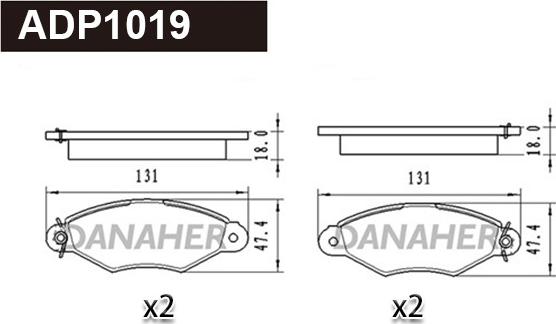 Danaher ADP1019 - Гальмівні колодки, дискові гальма autozip.com.ua