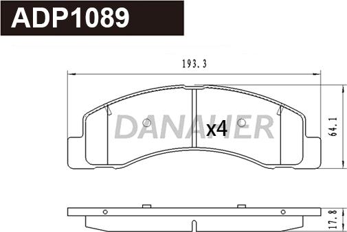 Danaher ADP1089 - Гальмівні колодки, дискові гальма autozip.com.ua