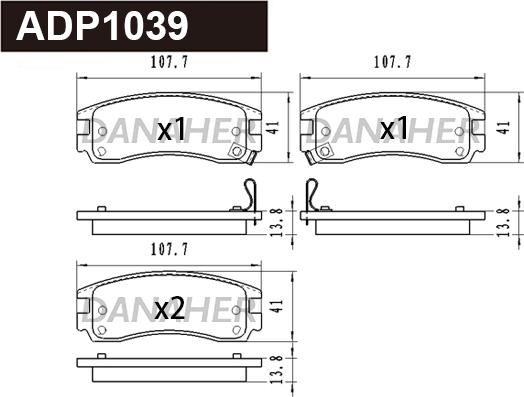 Danaher ADP1039 - Гальмівні колодки, дискові гальма autozip.com.ua