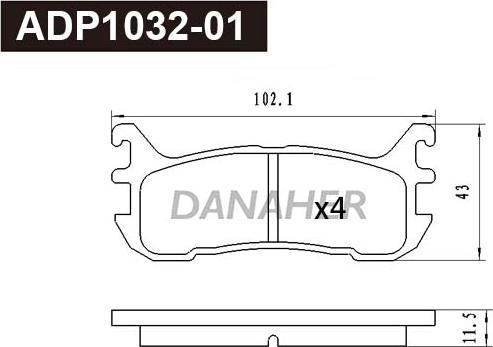 Danaher ADP1032-01 - Гальмівні колодки, дискові гальма autozip.com.ua