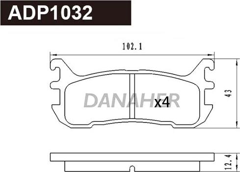 Danaher ADP1032 - Гальмівні колодки, дискові гальма autozip.com.ua