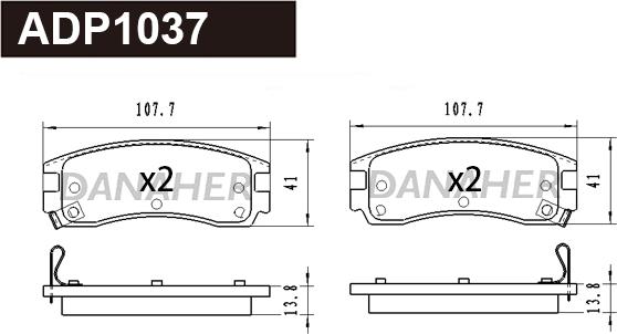 Danaher ADP1037 - Гальмівні колодки, дискові гальма autozip.com.ua