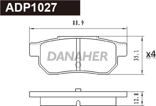 Danaher ADP1027 - Гальмівні колодки, дискові гальма autozip.com.ua