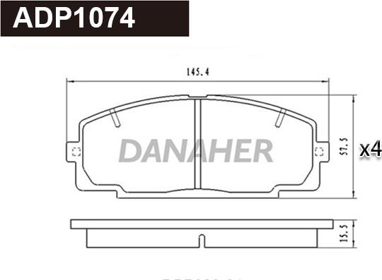 Danaher ADP1074 - Гальмівні колодки, дискові гальма autozip.com.ua