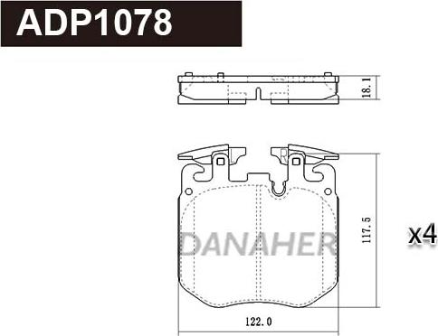 Danaher ADP1078 - Гальмівні колодки, дискові гальма autozip.com.ua