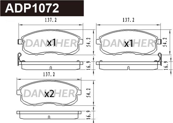 Danaher ADP1072 - Гальмівні колодки, дискові гальма autozip.com.ua