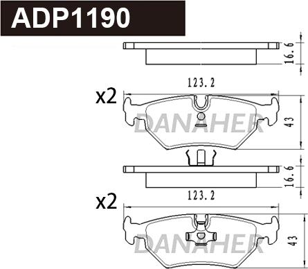 Danaher ADP1190 - Гальмівні колодки, дискові гальма autozip.com.ua