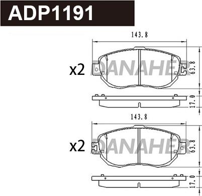 Danaher ADP1191 - Гальмівні колодки, дискові гальма autozip.com.ua