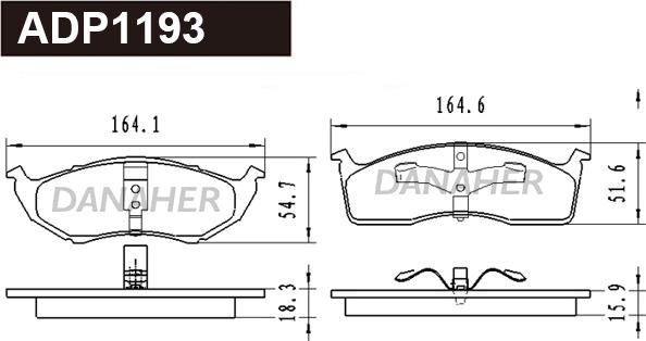 Danaher ADP1193 - Гальмівні колодки, дискові гальма autozip.com.ua