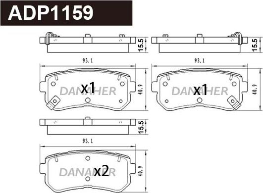 Danaher ADP1159 - Гальмівні колодки, дискові гальма autozip.com.ua