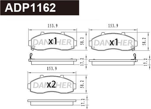 Danaher ADP1162 - Гальмівні колодки, дискові гальма autozip.com.ua