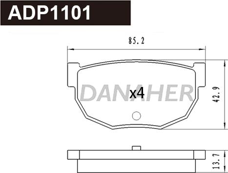 Danaher ADP1101 - Гальмівні колодки, дискові гальма autozip.com.ua