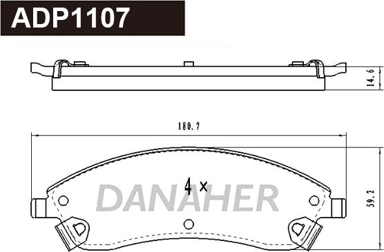 Danaher ADP1107 - Гальмівні колодки, дискові гальма autozip.com.ua