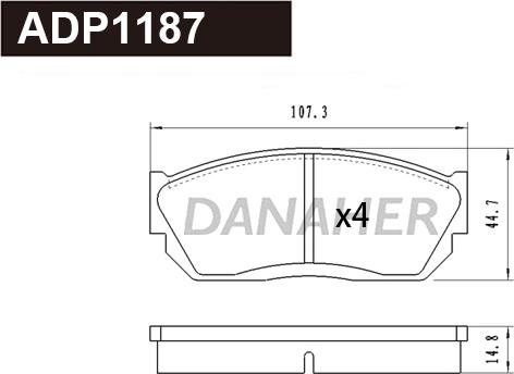 Danaher ADP1187 - Гальмівні колодки, дискові гальма autozip.com.ua