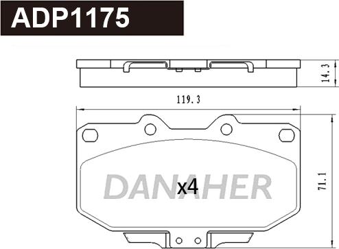 Danaher ADP1175 - Гальмівні колодки, дискові гальма autozip.com.ua