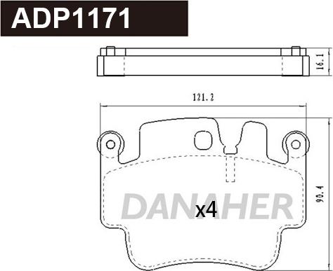 Danaher ADP1171 - Гальмівні колодки, дискові гальма autozip.com.ua