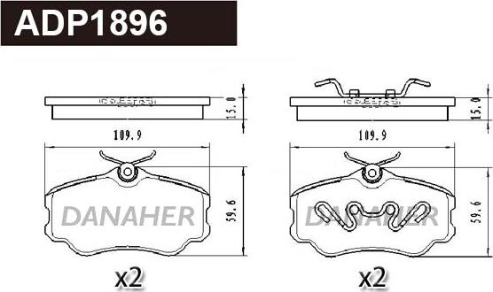 Danaher ADP1896 - Гальмівні колодки, дискові гальма autozip.com.ua