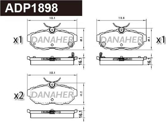 Danaher ADP1898 - Гальмівні колодки, дискові гальма autozip.com.ua