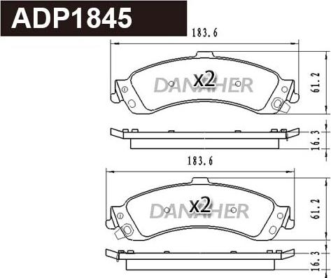 Danaher ADP1845 - Гальмівні колодки, дискові гальма autozip.com.ua