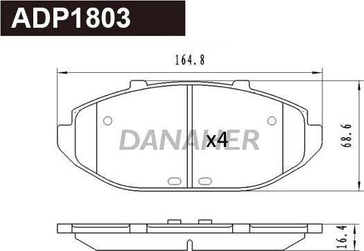 Danaher ADP1803 - Гальмівні колодки, дискові гальма autozip.com.ua