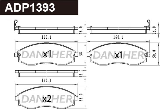 Danaher ADP1393 - Гальмівні колодки, дискові гальма autozip.com.ua