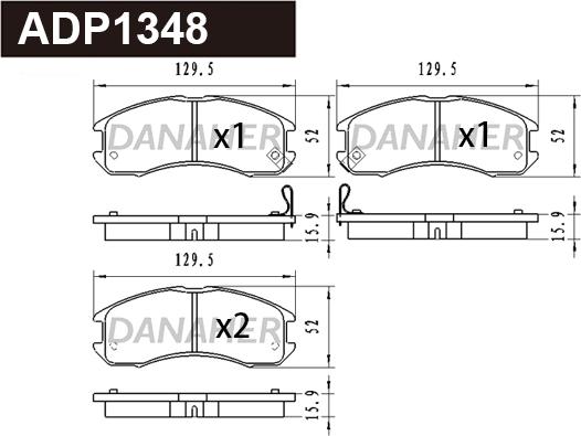 Danaher ADP1348 - Гальмівні колодки, дискові гальма autozip.com.ua