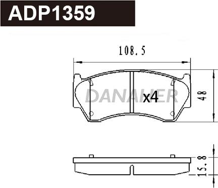 Danaher ADP1359 - Гальмівні колодки, дискові гальма autozip.com.ua