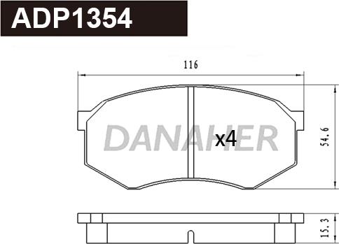 Danaher ADP1354 - Гальмівні колодки, дискові гальма autozip.com.ua