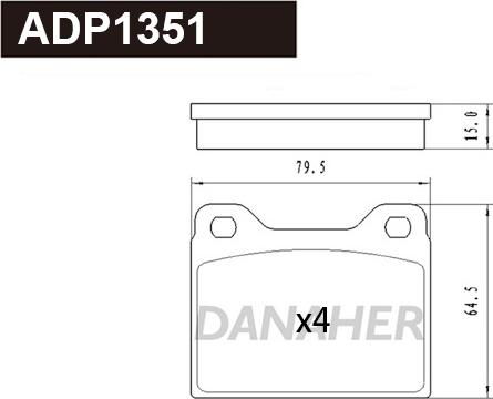 Danaher ADP1351 - Гальмівні колодки, дискові гальма autozip.com.ua