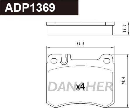 Danaher ADP1369 - Гальмівні колодки, дискові гальма autozip.com.ua