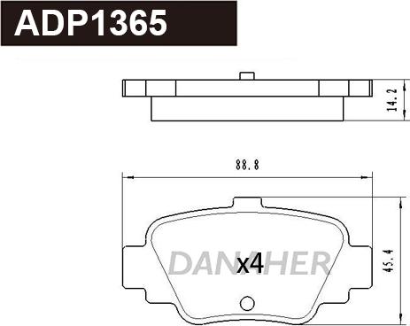 Danaher ADP1365 - Гальмівні колодки, дискові гальма autozip.com.ua