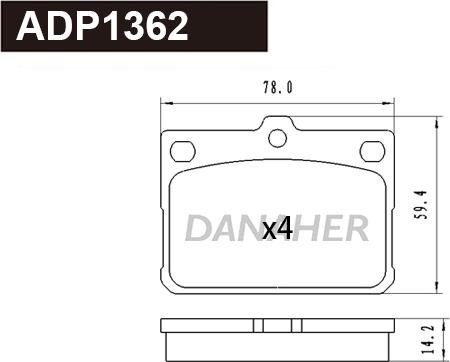 Danaher ADP1362 - Гальмівні колодки, дискові гальма autozip.com.ua