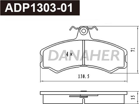 Danaher ADP1303-01 - Гальмівні колодки, дискові гальма autozip.com.ua