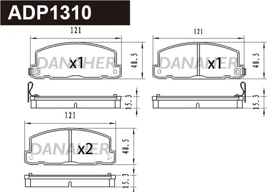 Danaher ADP1310 - Гальмівні колодки, дискові гальма autozip.com.ua