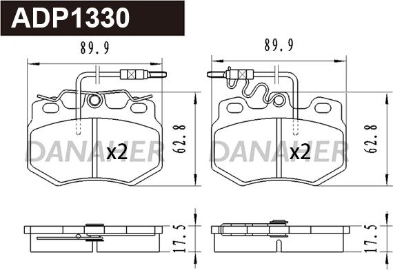 Danaher ADP1330 - Гальмівні колодки, дискові гальма autozip.com.ua