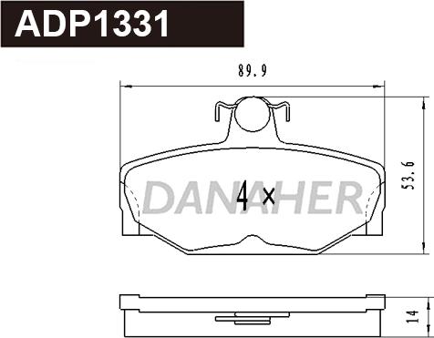 Danaher ADP1331 - Гальмівні колодки, дискові гальма autozip.com.ua