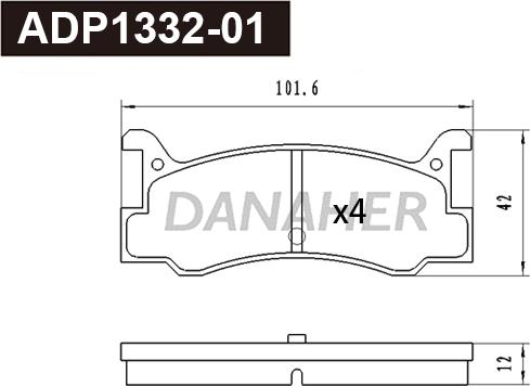 Danaher ADP1332-01 - Гальмівні колодки, дискові гальма autozip.com.ua