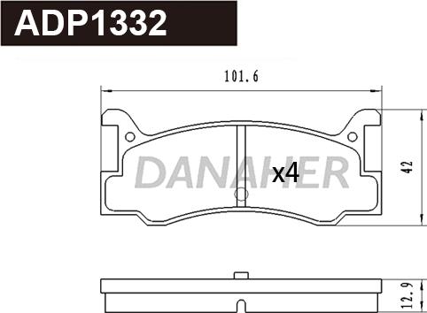 Danaher ADP1332 - Гальмівні колодки, дискові гальма autozip.com.ua