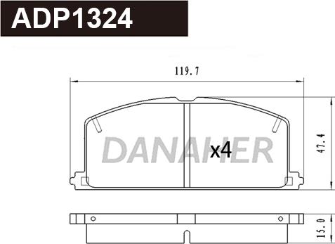 Danaher ADP1324 - Гальмівні колодки, дискові гальма autozip.com.ua