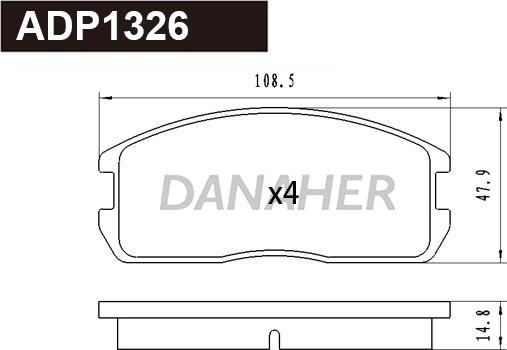 Danaher ADP1326 - Гальмівні колодки, дискові гальма autozip.com.ua