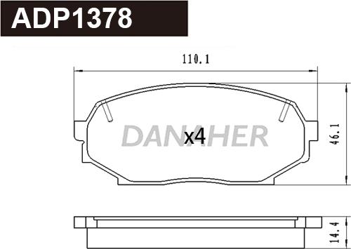 Danaher ADP1378 - Гальмівні колодки, дискові гальма autozip.com.ua