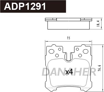 Danaher ADP1291 - Гальмівні колодки, дискові гальма autozip.com.ua