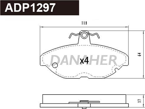 Danaher ADP1297 - Гальмівні колодки, дискові гальма autozip.com.ua