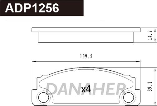 Danaher ADP1256 - Гальмівні колодки, дискові гальма autozip.com.ua
