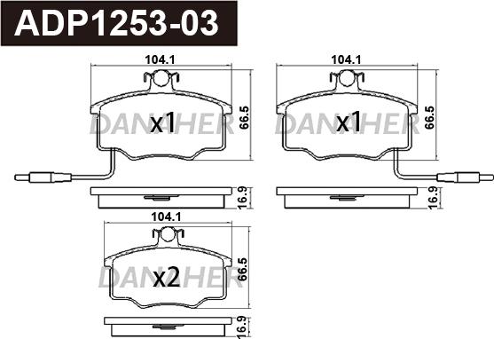 Danaher ADP1253-03 - Гальмівні колодки, дискові гальма autozip.com.ua