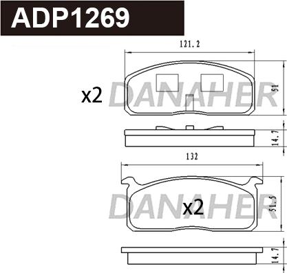 Danaher ADP1269 - Гальмівні колодки, дискові гальма autozip.com.ua